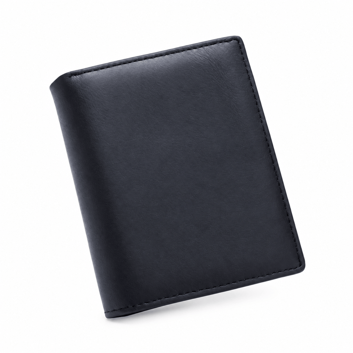 Mamoudzou — portefeuille Noir cuir lisse, packshot sur fond blanc