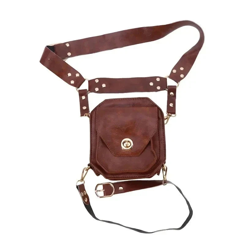 Meudon, sac de cuisse simili cuir, ceinture médiévale, vue produit 3 (3 sur 7)