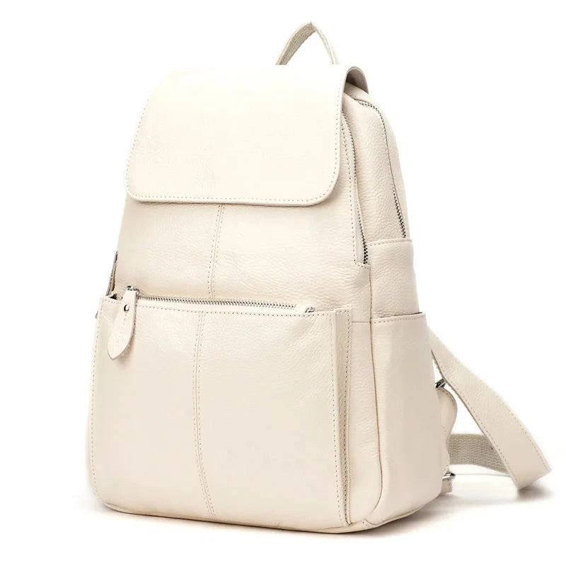 Montauban, sac à dos en cuir véritable, blanc et noir, vue produit 19 (19 sur 20)