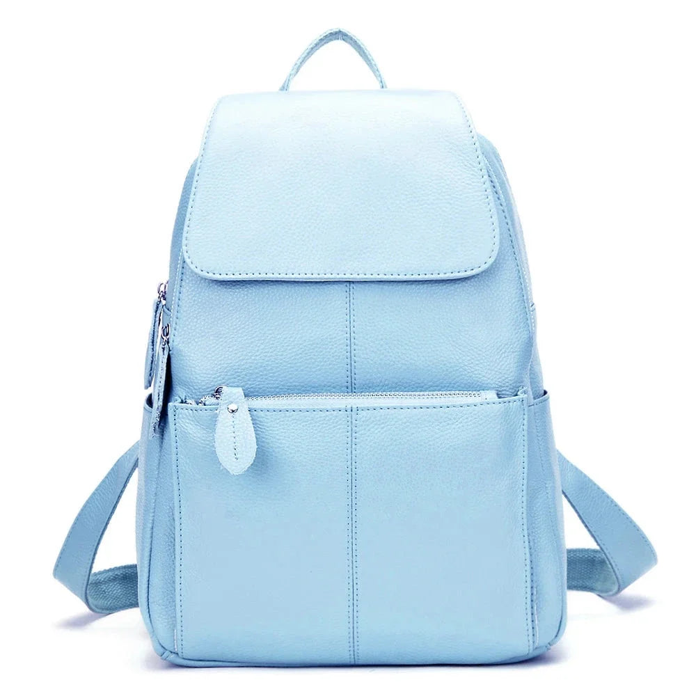 Montauban, sac à dos en cuir véritable, blanc et noir, vue produit 14 (14 sur 20)