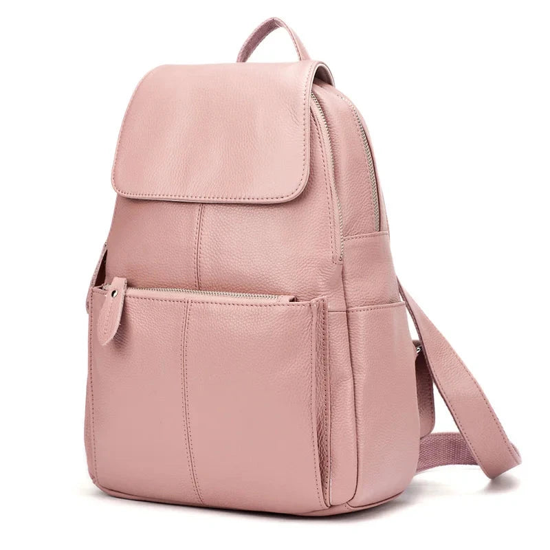 Montauban, sac à dos en cuir véritable, blanc et noir, vue produit 9 (9 sur 20)