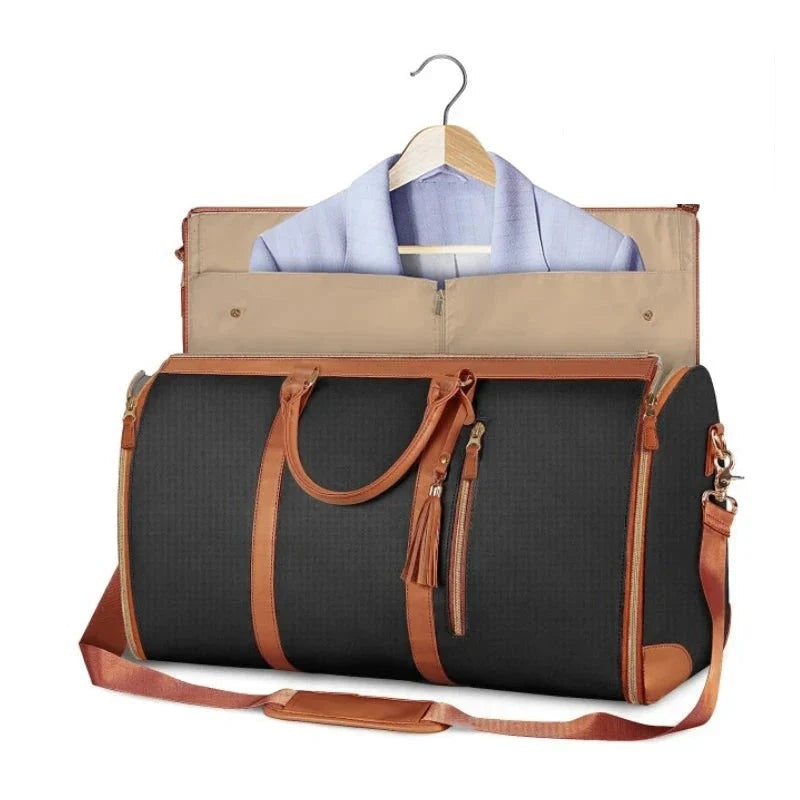 Saint-Brieuc, sac de voyage pliable simili cuir, format cabine, vue produit 6 (6 sur 6)
