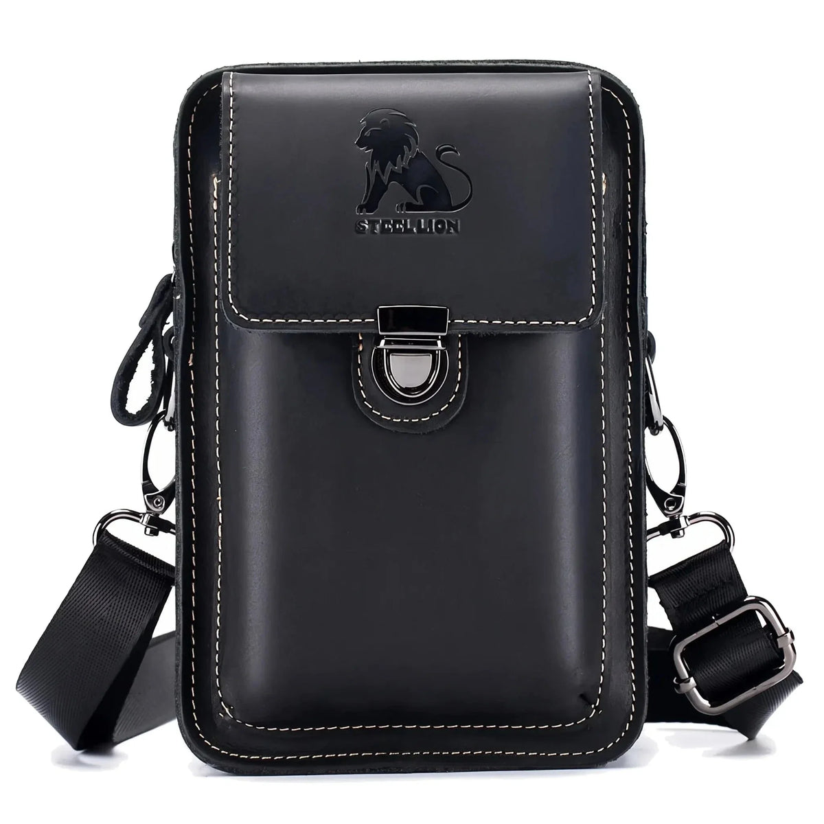 Saint-Laurent-du-Maroni - sac téléphone noir, packshot sur fond blanc