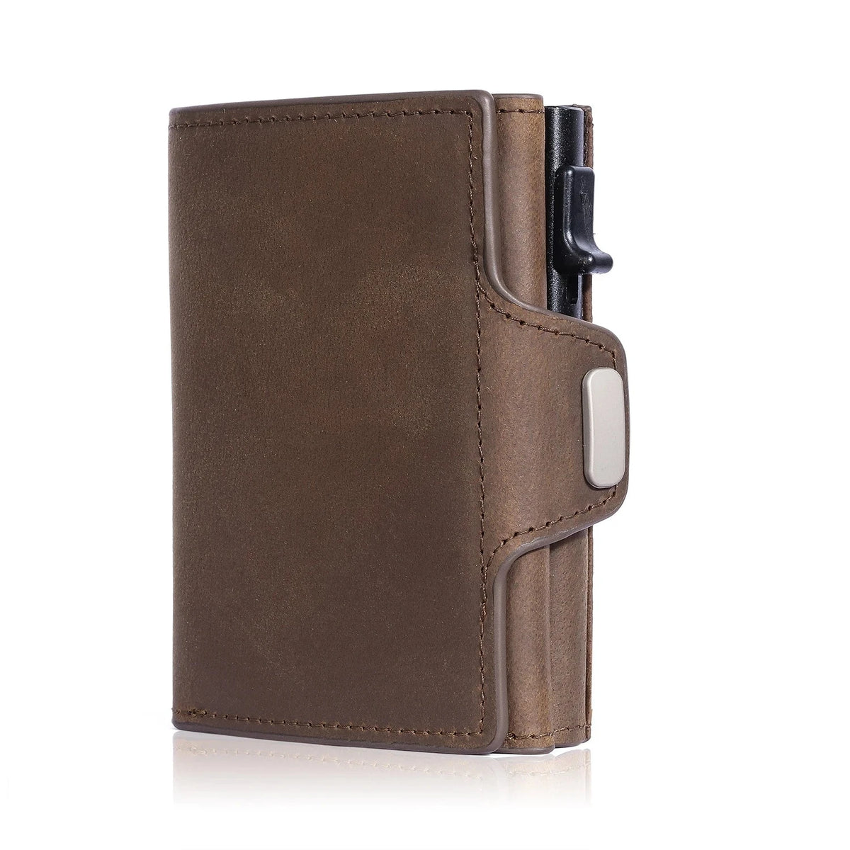 Saint-Pierre, porte-cartes pop-up en cuir véritable, blocage rfid, photo principale (1 sur 10)