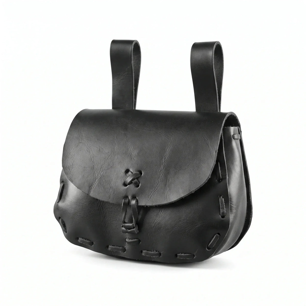 Saint-Priest - sac banane médiéval noir, packshot sur fond blanc