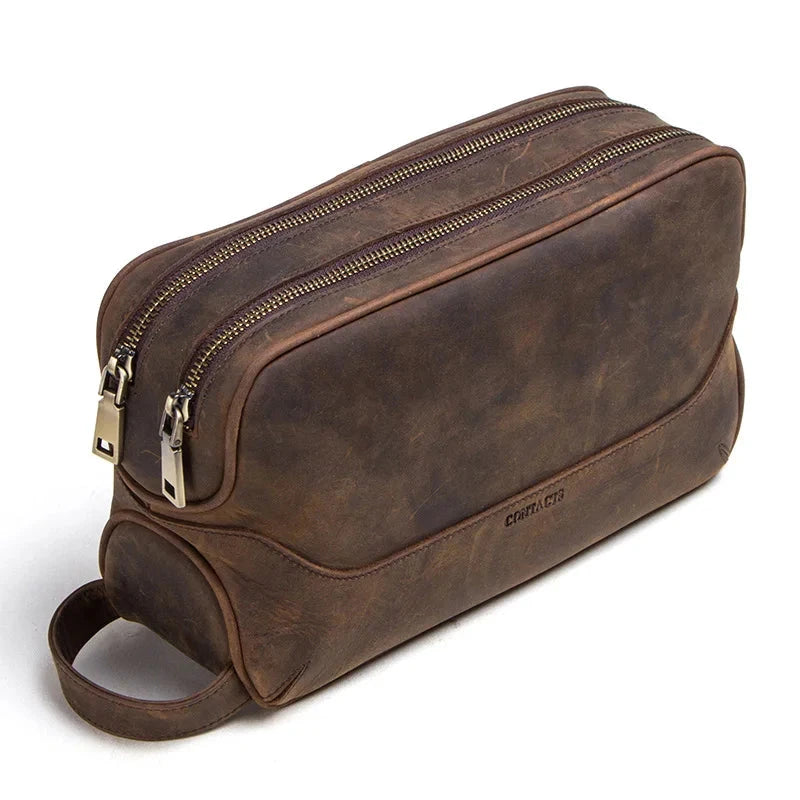 Savigny-sur-Orge, trousse de toilette en cuir véritable, vue produit 8 (8 sur 8)