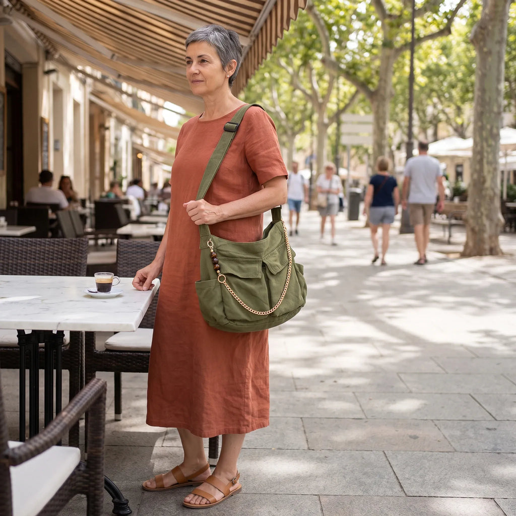 Chaîne Cassis portée par une femme sur le sac Caluire-et-Cuire de la collection Sacs à main femme