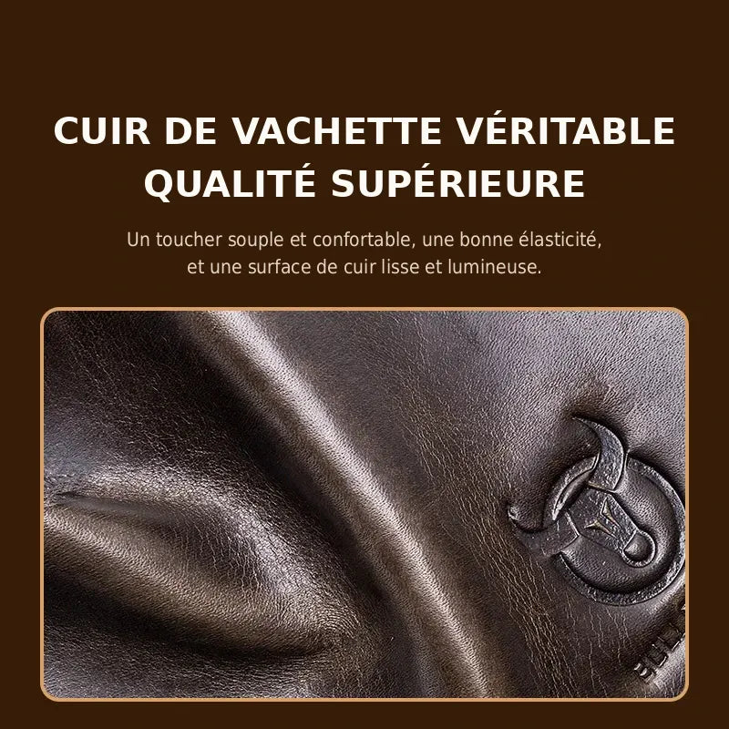 Castres, sacoche bandoulière en cuir véritable, grande capacité, vue produit 2 (2 sur 8)