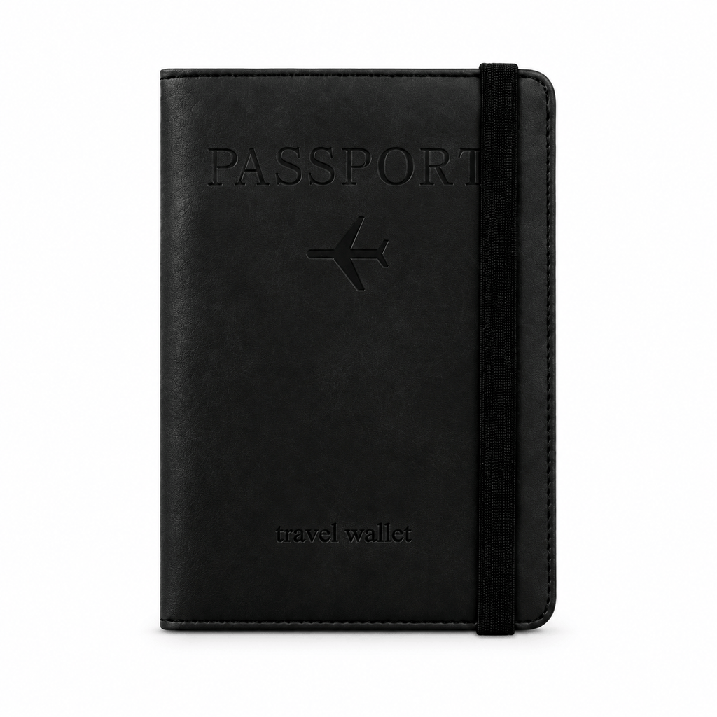 Champigny-sur-Marne — Noir — porte-passeport seul sur fond blanc