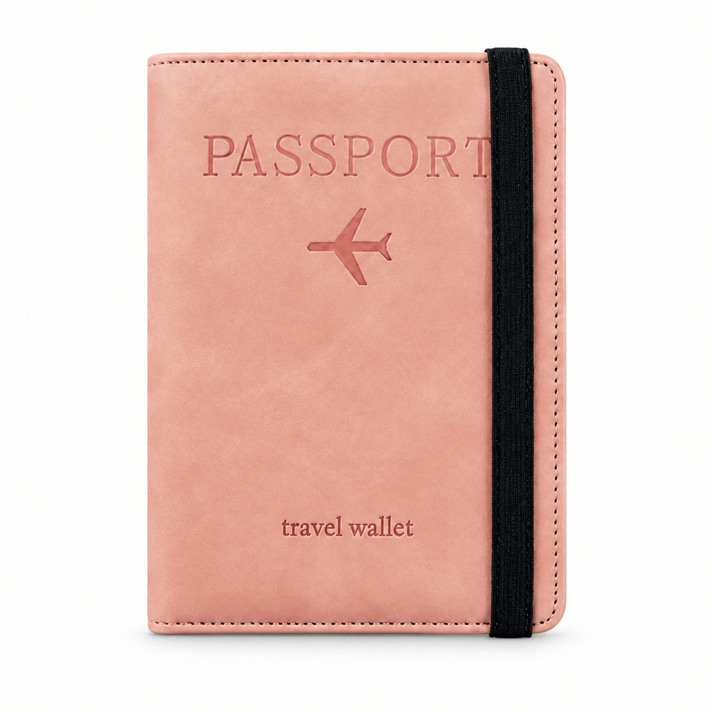 Champigny-sur-Marne — Rose — porte-passeport seul sur fond blanc