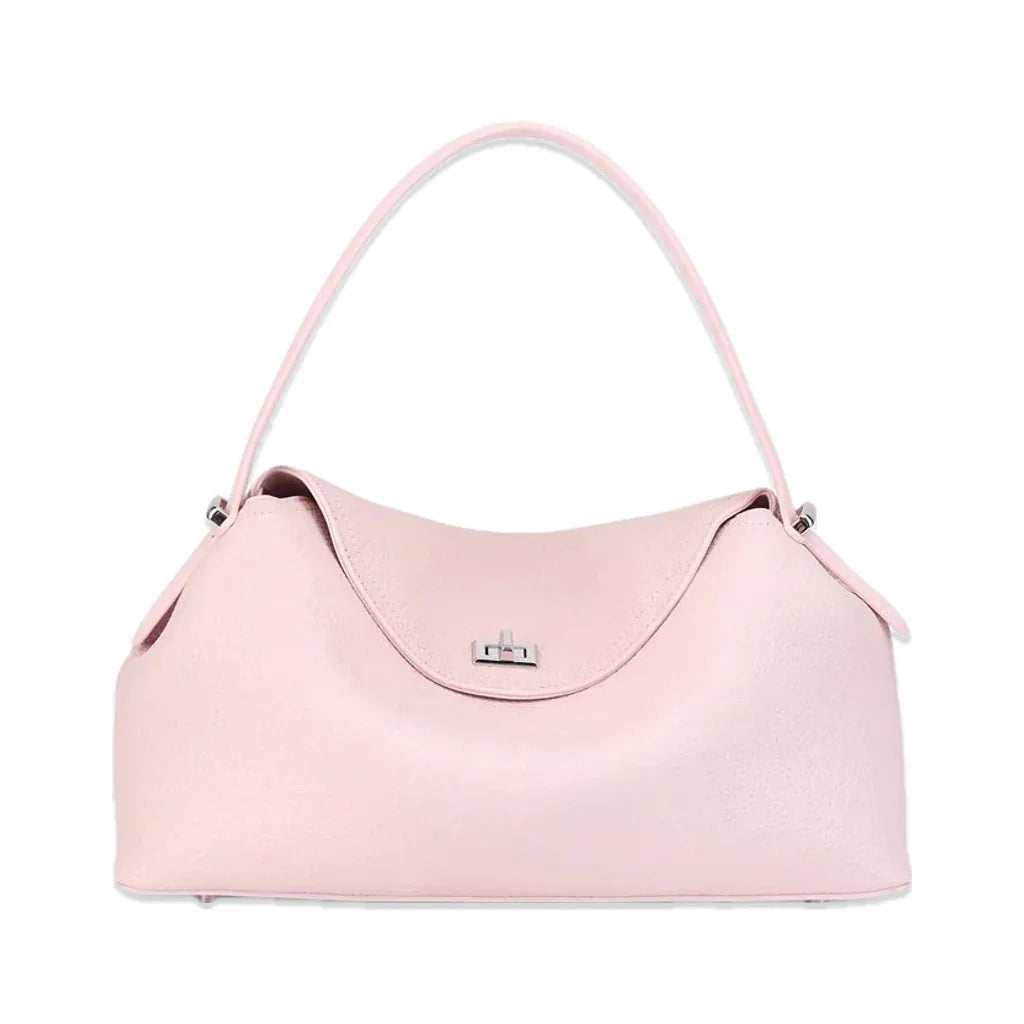 Chelles - sac rose, vue de face sur fond blanc avec ombre douce
