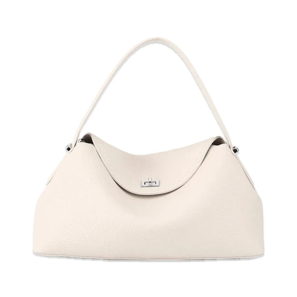 Chelles - sac beige, vue de face sur fond blanc avec ombre douce