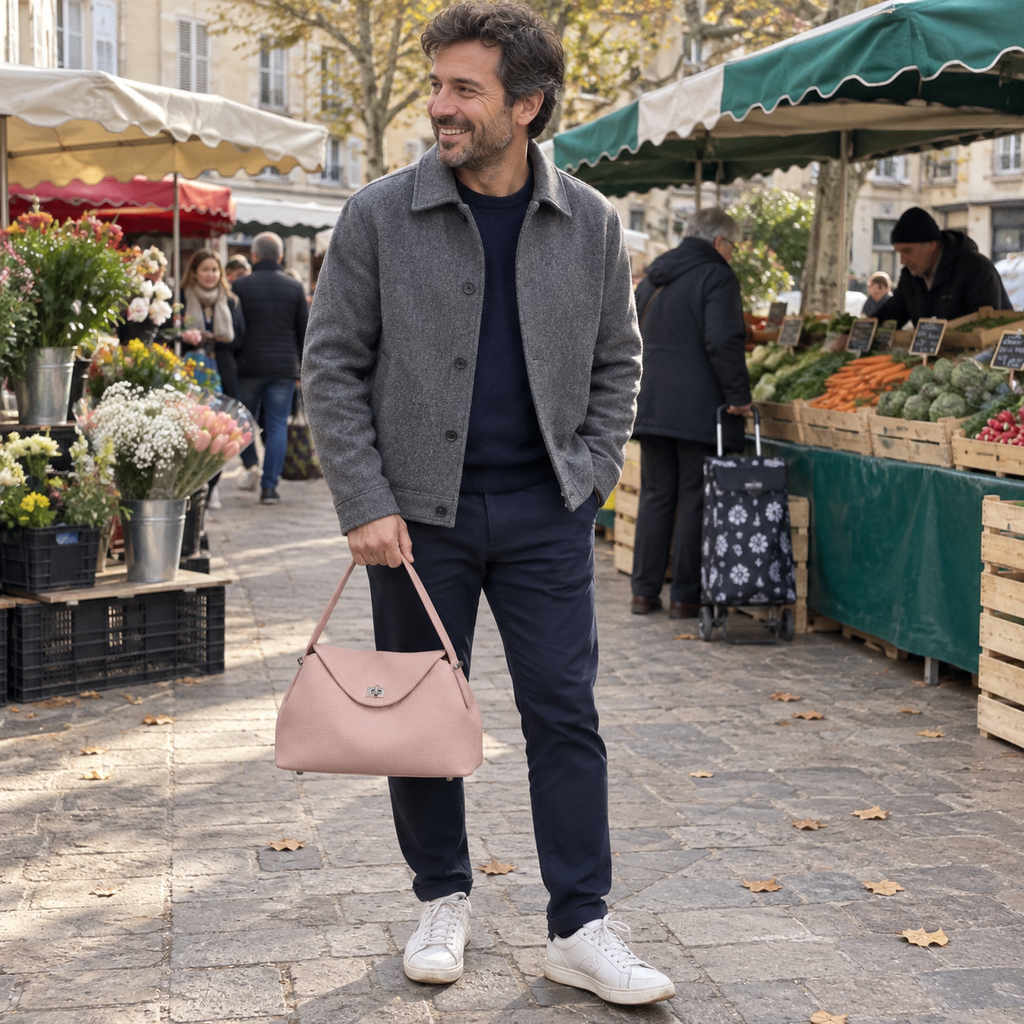 Chelles, sac à bandoulière utilisée naturellement en situation