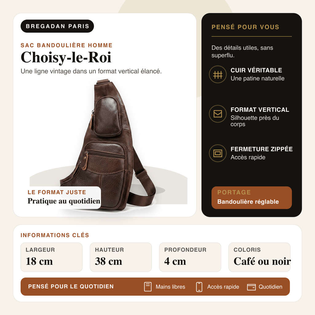 Choisy-le-Roi — infographie Bregadan V3 : Une ligne vintage dans un format vertical élancé; largeur 18 cm, hauteur 38