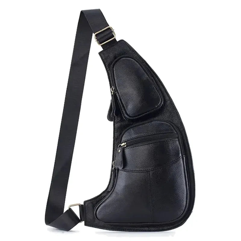 Choisy-le-Roi, sac de poitrine en cuir véritable, ligne vintage, vue produit 9 (9 sur 9)