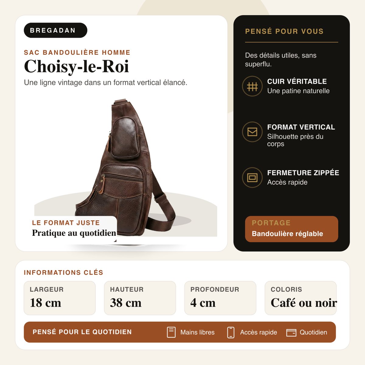 Choisy-le-Roi — infographie Bregadan V3 : Une ligne vintage dans un format vertical élancé; largeur 18 cm, hauteur 38