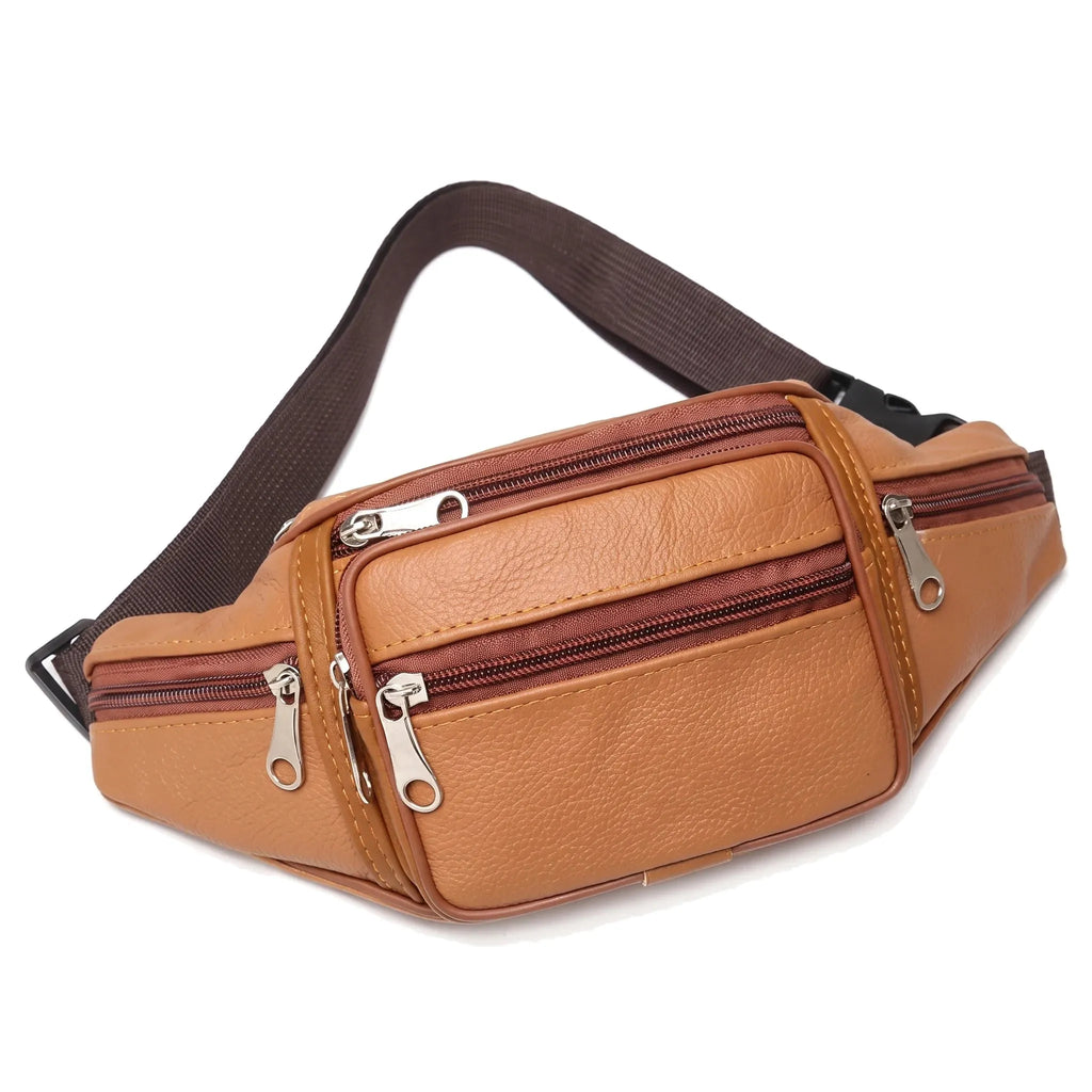 Cholet - sac banane cuir jaune, packshot sur fond blanc
