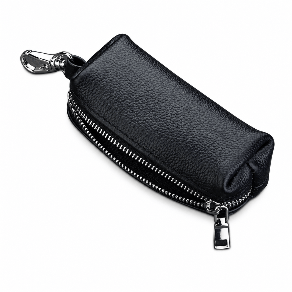 Colombes — Noir — pochette porte-clés seule sur fond blanc