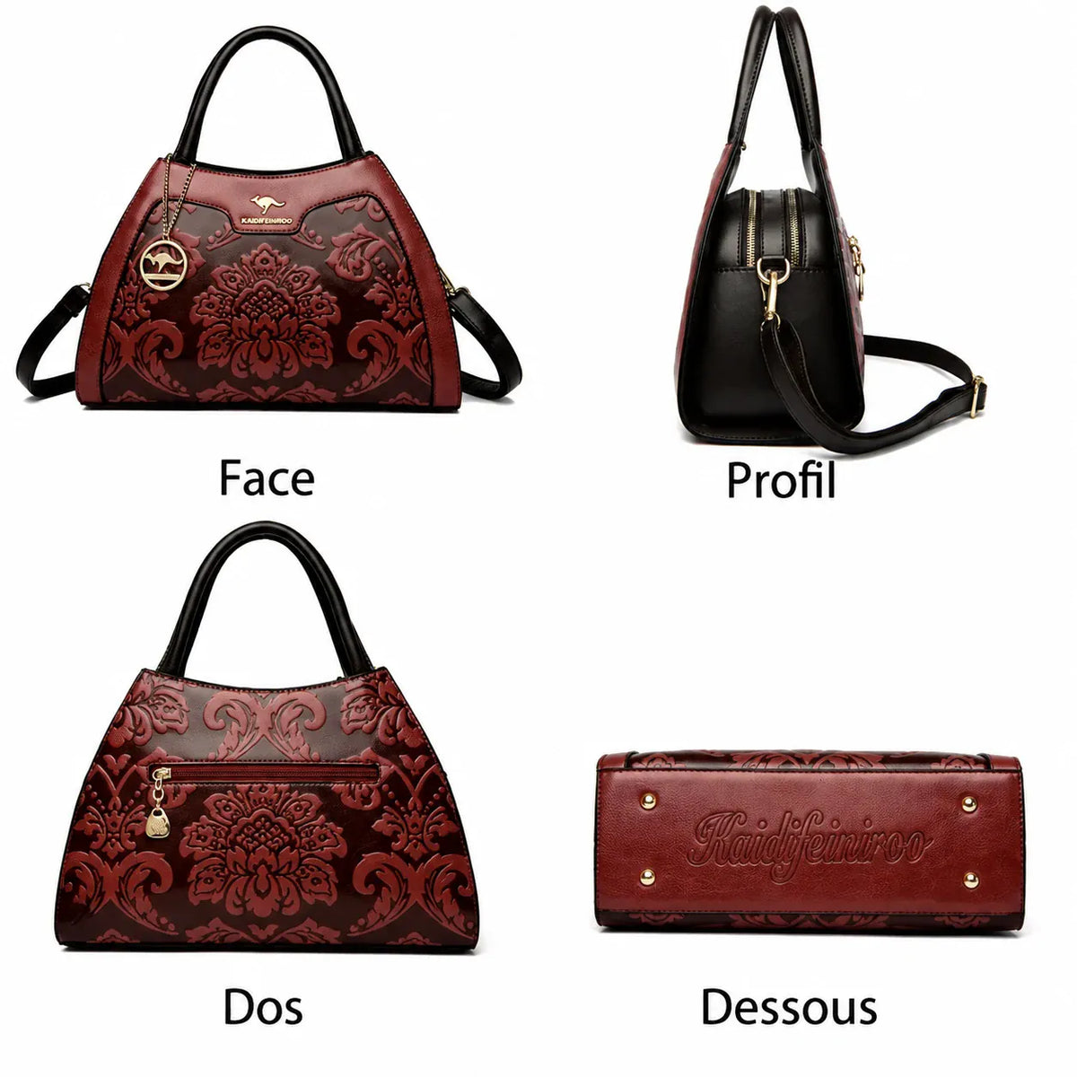 Corbeil-Essonnes - vues face, profil, dos et dessous du sac