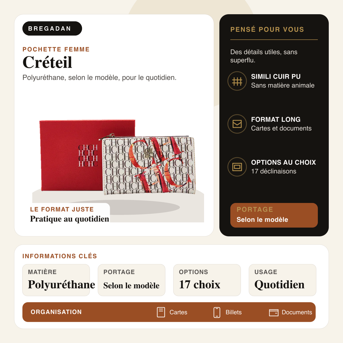 Créteil — infographie Bregadan V3 : polyuréthane, selon le modèle