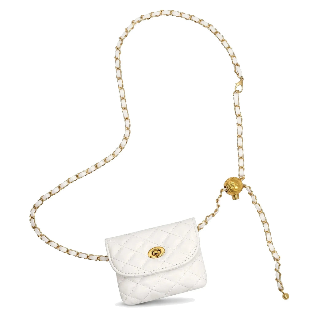 Évreux - mini sac banane blanc, packshot sur fond blanc