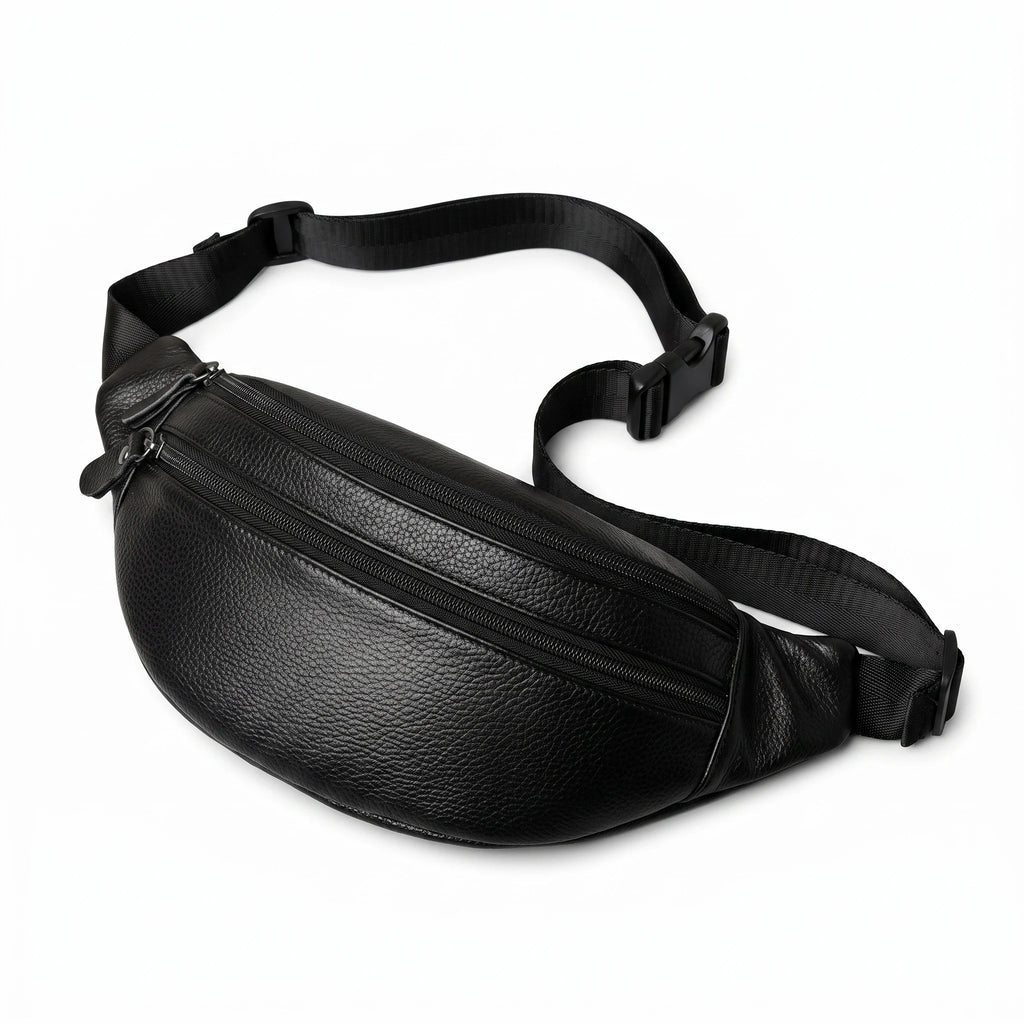 Fontenay-sous-Bois - sac banane noir, packshot sur fond blanc
