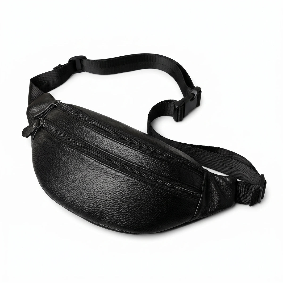 Fontenay-sous-Bois - sac banane noir, packshot sur fond blanc