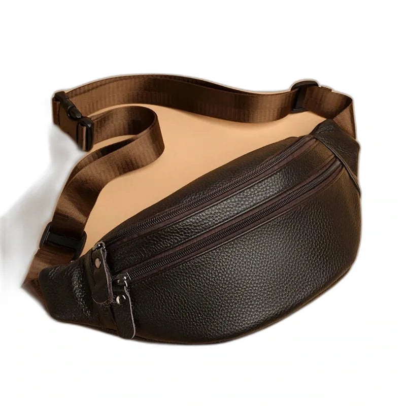 Fontenay-sous-Bois, sac banane en cuir véritable, ligne minimaliste, photo principale (1 sur 8)