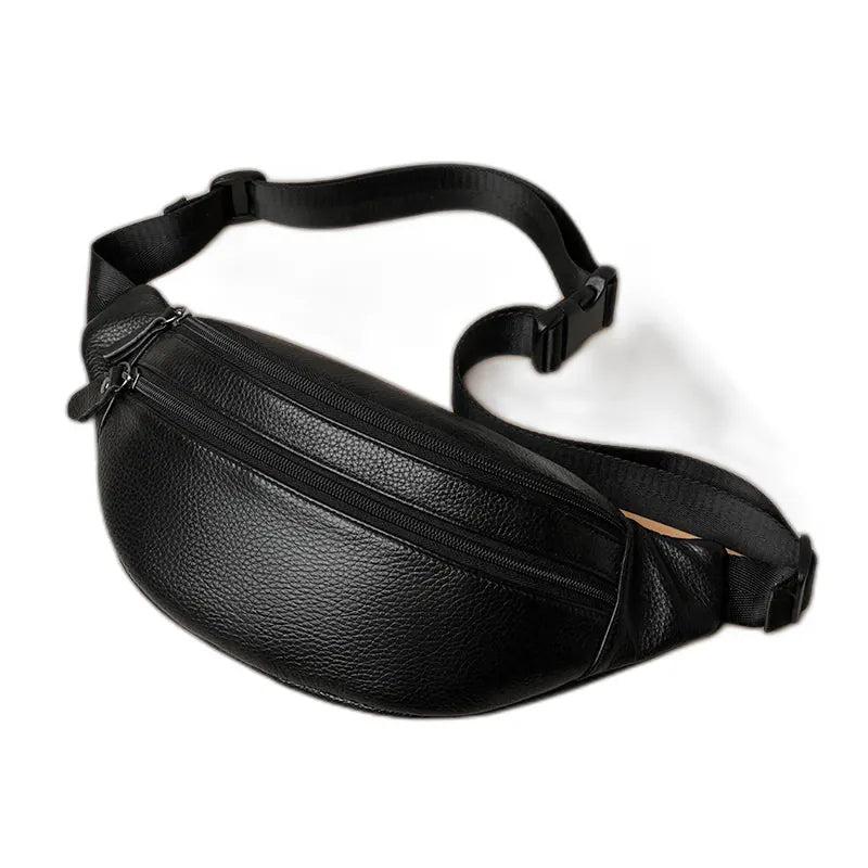 Fontenay-sous-Bois, sac banane en cuir véritable, ligne minimaliste, vue produit 2 (2 sur 8)