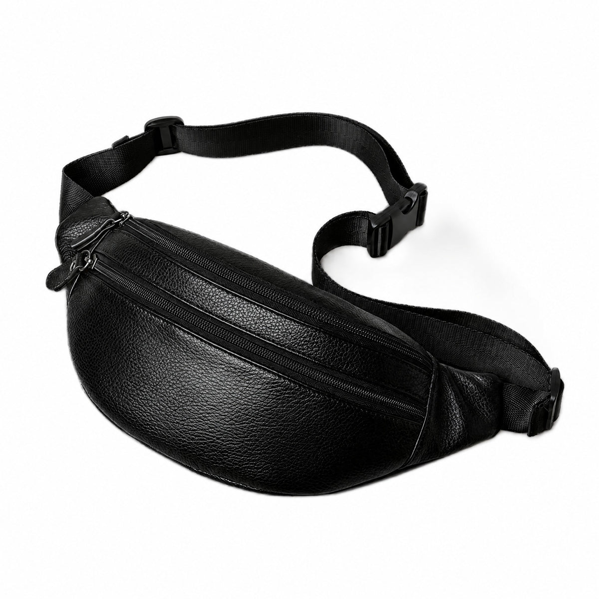 Fontenay-sous-Bois, sac banane en cuir véritable, ligne minimaliste, vue produit 2 (2 sur 8)