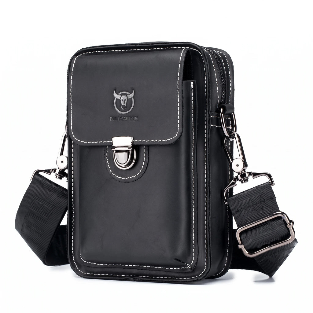Gennevilliers - sac banane noir, packshot sur fond blanc