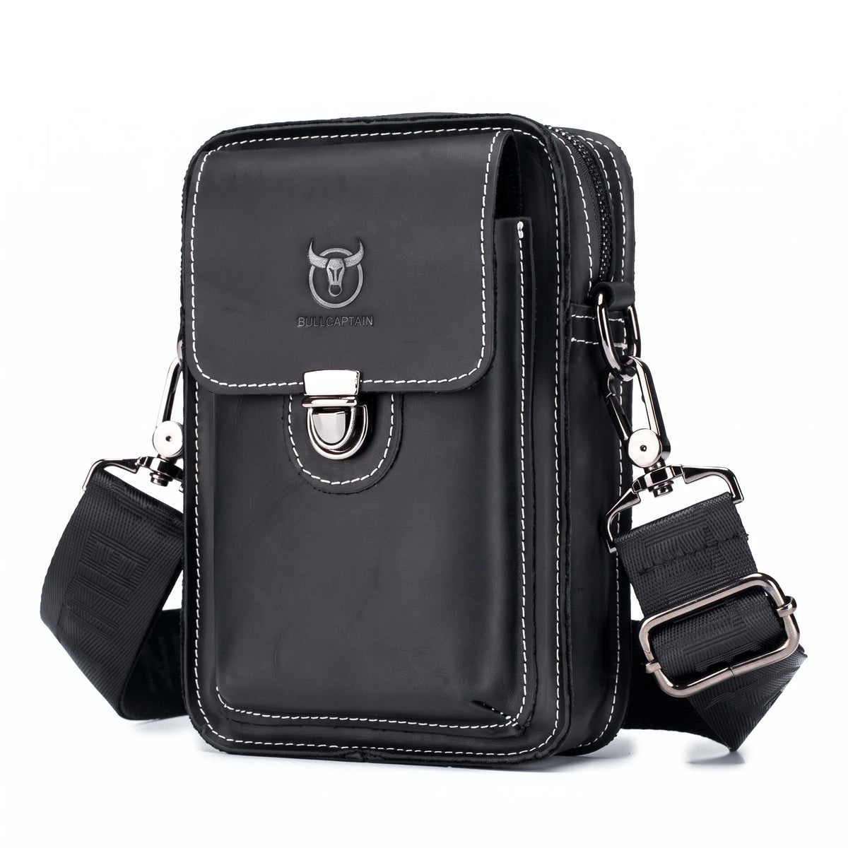 Gennevilliers - sac banane noir, packshot sur fond blanc