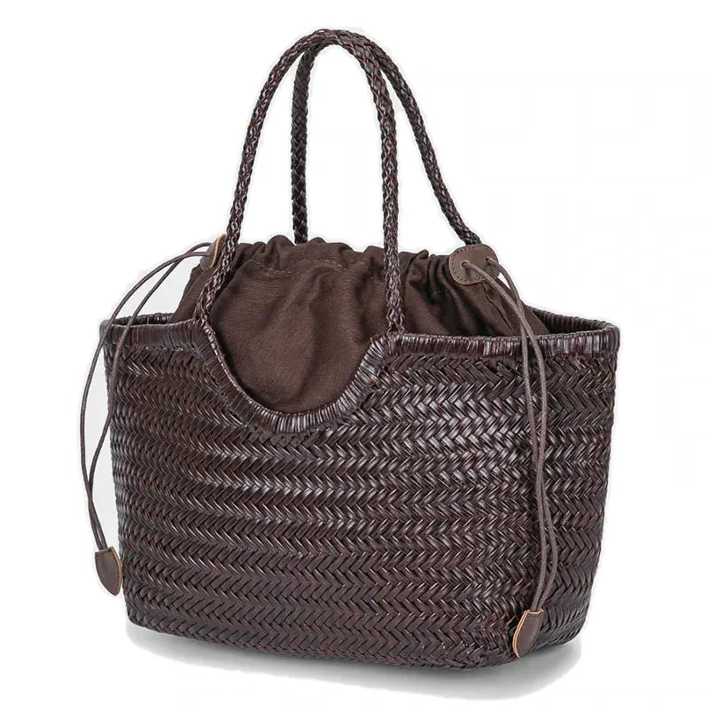 Hyères, sac à main en cuir véritable, bandoulière tissée, vue produit 8 (8 sur 8)