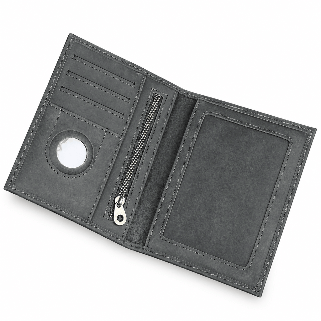Issy-les-Moulineaux — Gris fumé — portefeuille passeport sur fond blanc