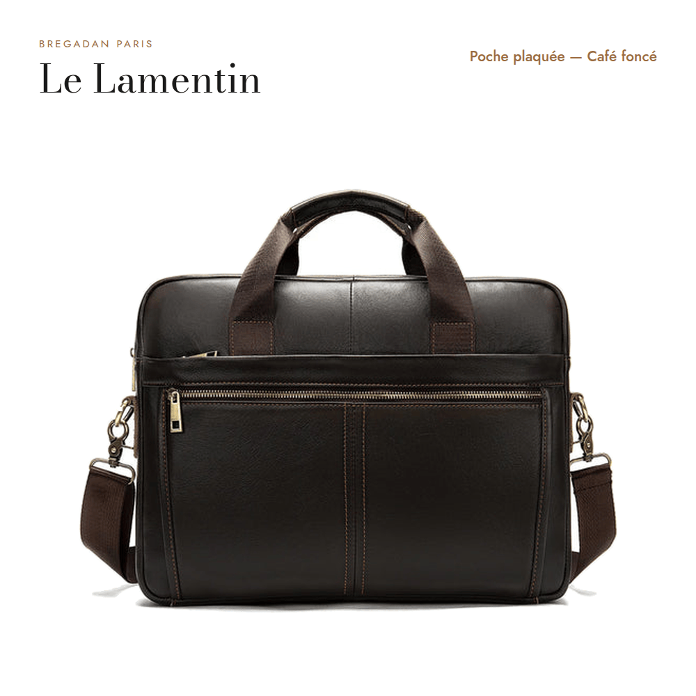Le Lamentin — poche plaquée, cuir café foncé