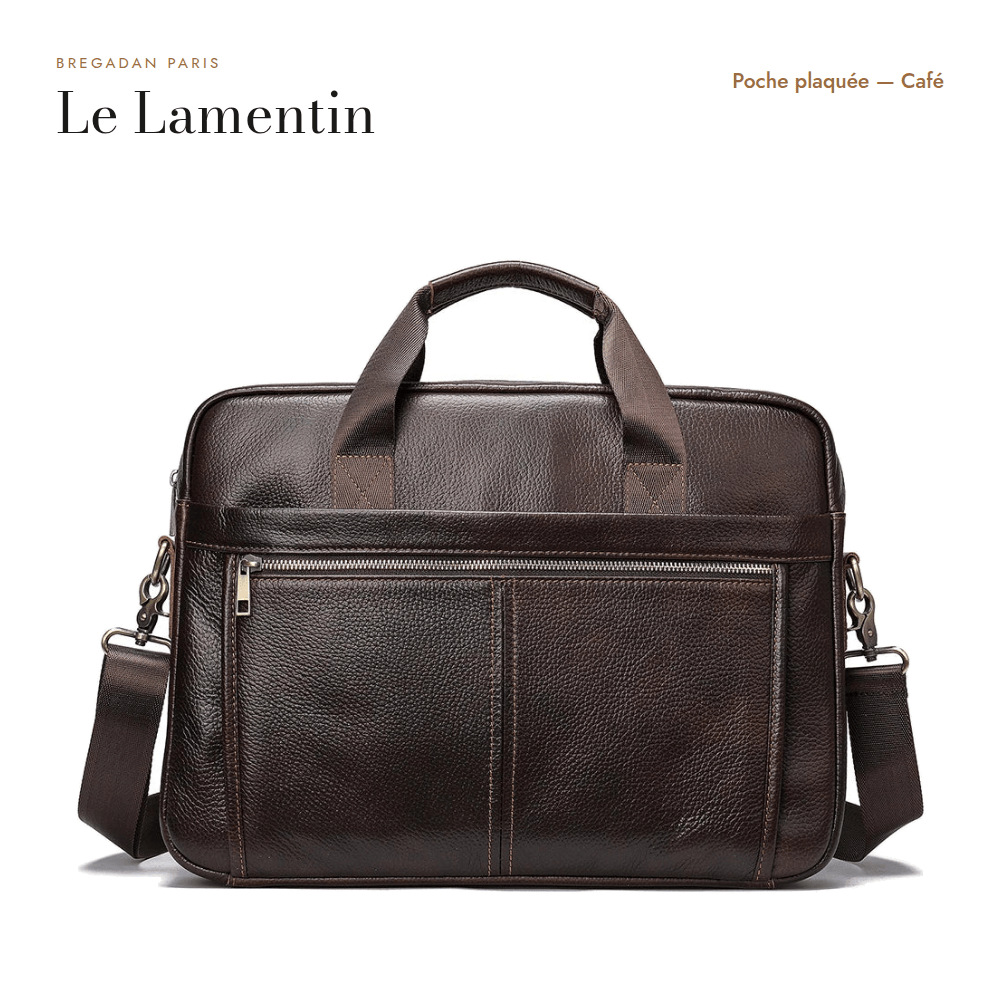 Le Lamentin — poche plaquée, cuir café