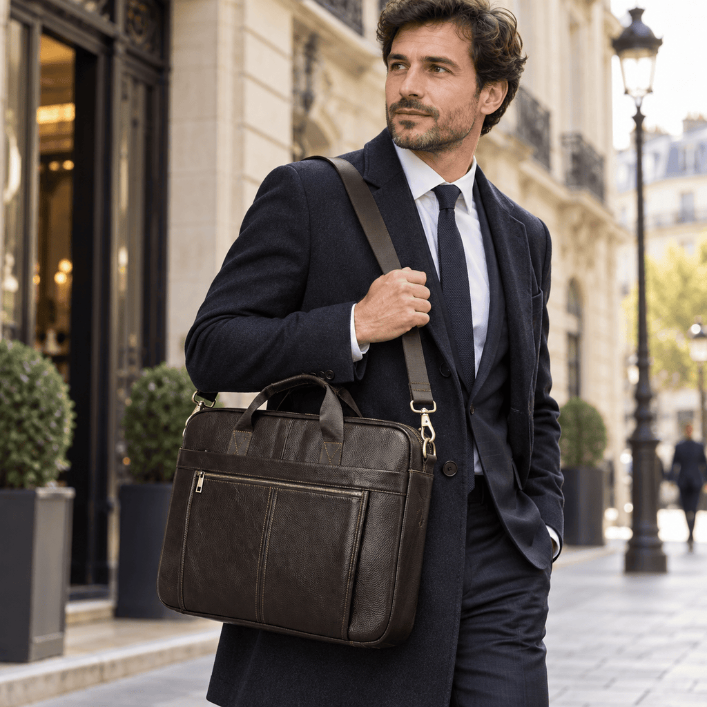 Le Lamentin — Zip vertical — Café — porte-documents porté