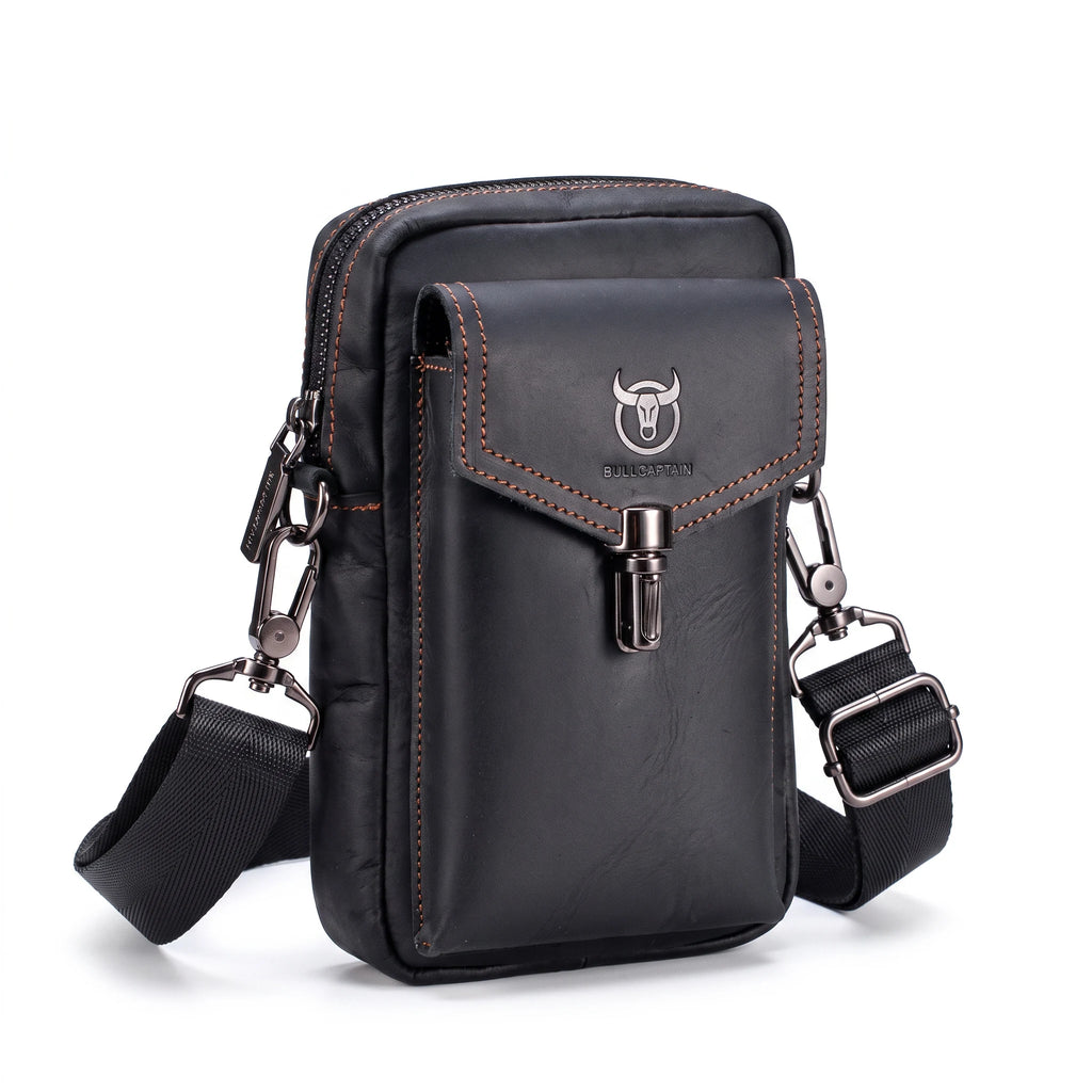 Les Abymes - sac banane noir, packshot sur fond blanc