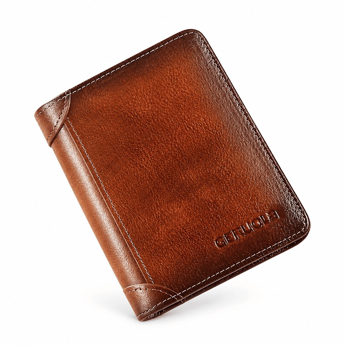 Levallois-Perret — portefeuille Marron, packshot sur fond blanc