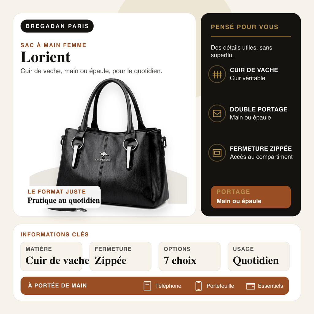 Lorient — infographie Bregadan V3 : cuir de vache, main ou épaule