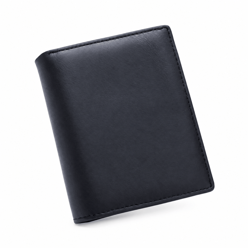 Mamoudzou — portefeuille Noir cuir lisse, packshot sur fond blanc