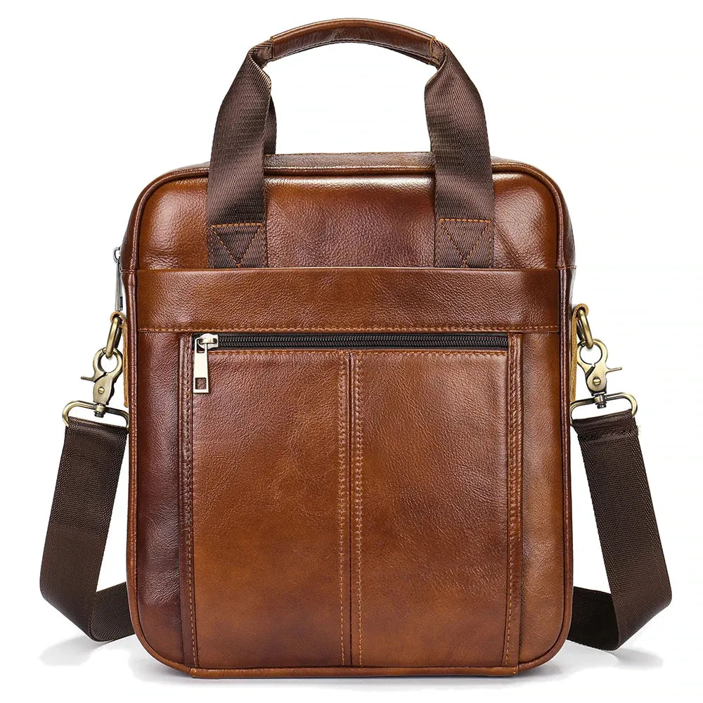 Marcq-en-Barœul, sacoche messager en cuir véritable, ordinateur 13 pouces, vue produit 8 (8 sur 9)