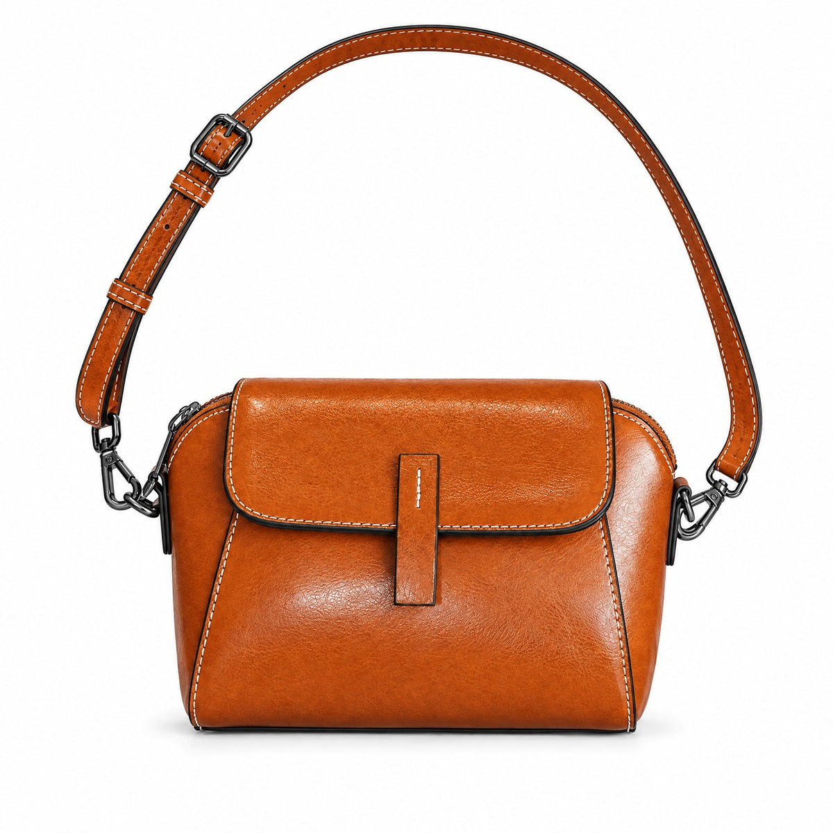 Martigues — sac marron seul sur fond blanc