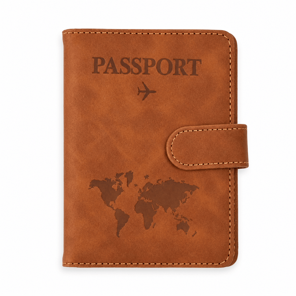 Mérignac — Marron — porte-passeport sur fond blanc
