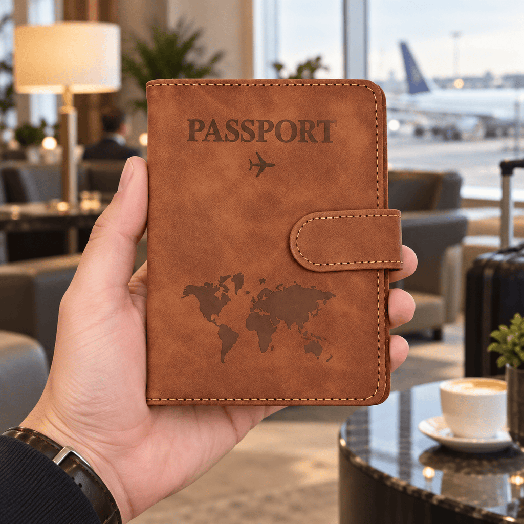 Mérignac — Marron — porte-passeport tenu en main