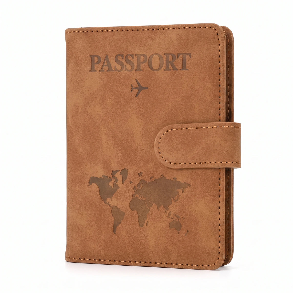 Mérignac - Porte-passeport simili cuir, dix coloris, packshot sur fond blanc, coloris kaki