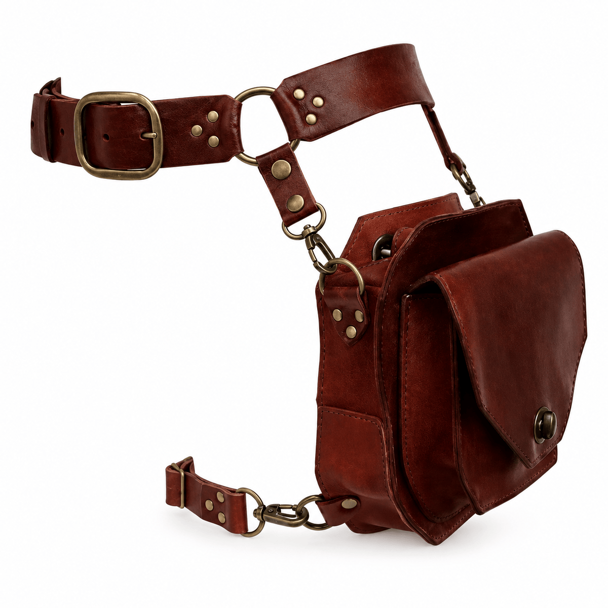 Meudon — sac de cuisse marron seul sur fond blanc