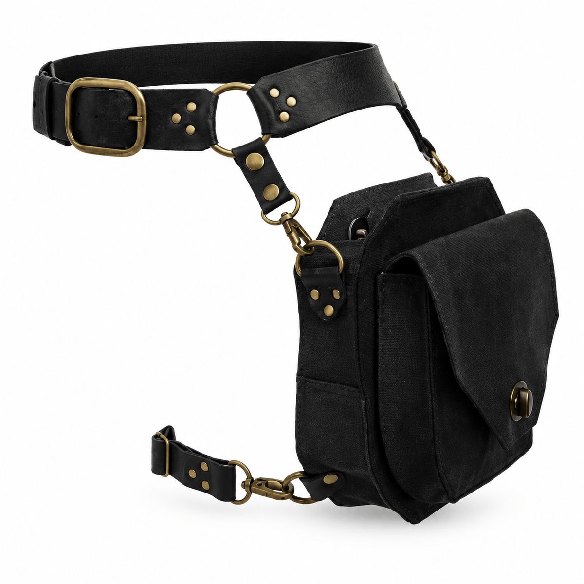 Meudon — sac de cuisse noir seul sur fond blanc
