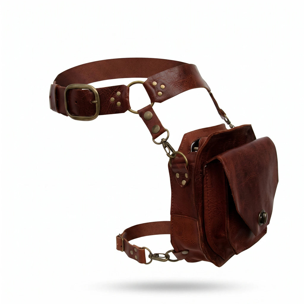 Meudon - sac de cuisse brun, packshot sur fond blanc