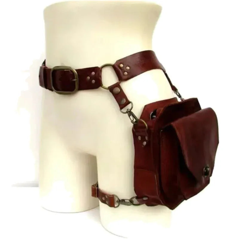 Meudon, sac de cuisse simili cuir, ceinture médiévale, vue produit 6 (6 sur 7)